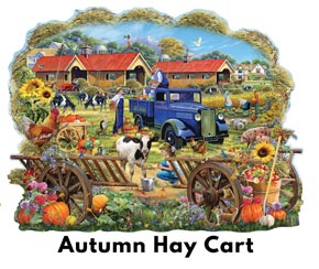 Autumn Hay Cart 300 Large Piece Shaped Jigsaw Puzzle