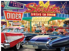 50s Starlite Diner 300 Large Piece Jigsaw Puzzle