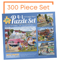 Village Memories 4-in-1 Multi-Pack 300 Large Piece Puzzle Set
