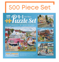 Village Memories 4-in-1 Multi-Pack 500 Large Piece Puzzle Set