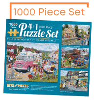 Village Memories 4-in-1 Multi-Pack 1000 Large Piece Puzzle Set