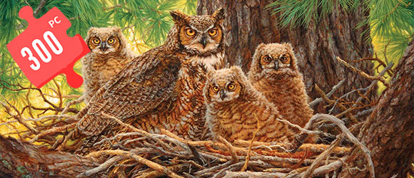 Forest Haven Great Horned Owl 300 Large Piece Jigsaw Puzzle