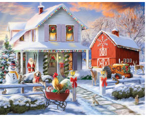 Greeting Christmas Morning 300 Large Piece Jigsaw Puzzle