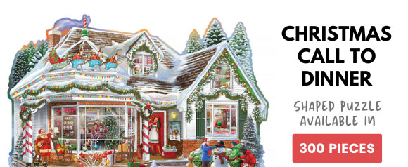 Christmas Call To Dinner 300 Large Piece Shaped Jigsaw Puzzle