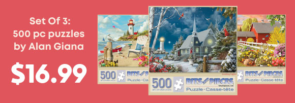 Set of 3: Alan Giana 500 Piece Jigsaw Puzzles
