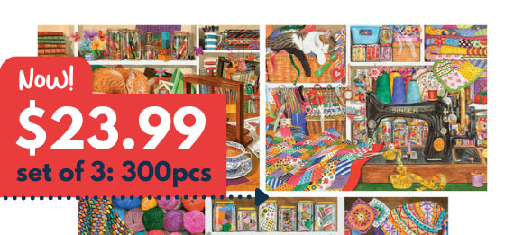 Set of 3: Tracy Hall 300 Large Piece Jigsaw Puzzles