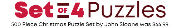 Set of 4: John Sloane Holiday 500 Piece Jigsaw Puzzle