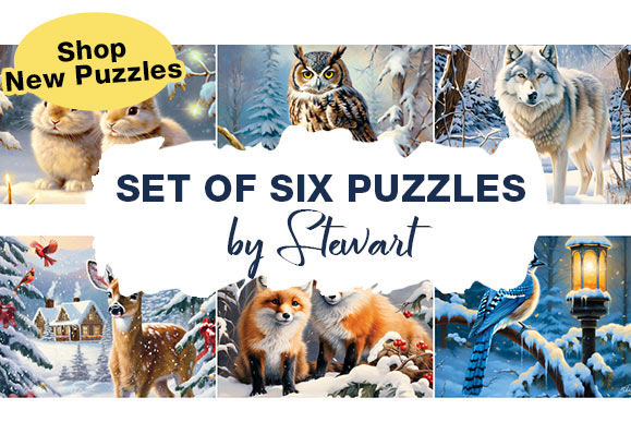 Set of 6: Stewart 300 Large Piece Jigsaw Puzzles 