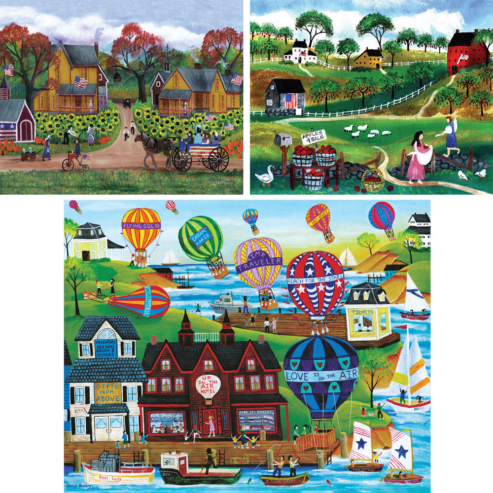 Set of 3: Cheryl Bartley 1000 Large Piece Jigsaw Puzzles