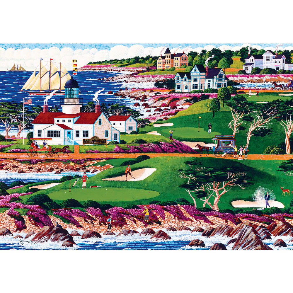 Pacific Grove Golf Course 1000 Piece Jigsaw Puzzle Bits and Pieces