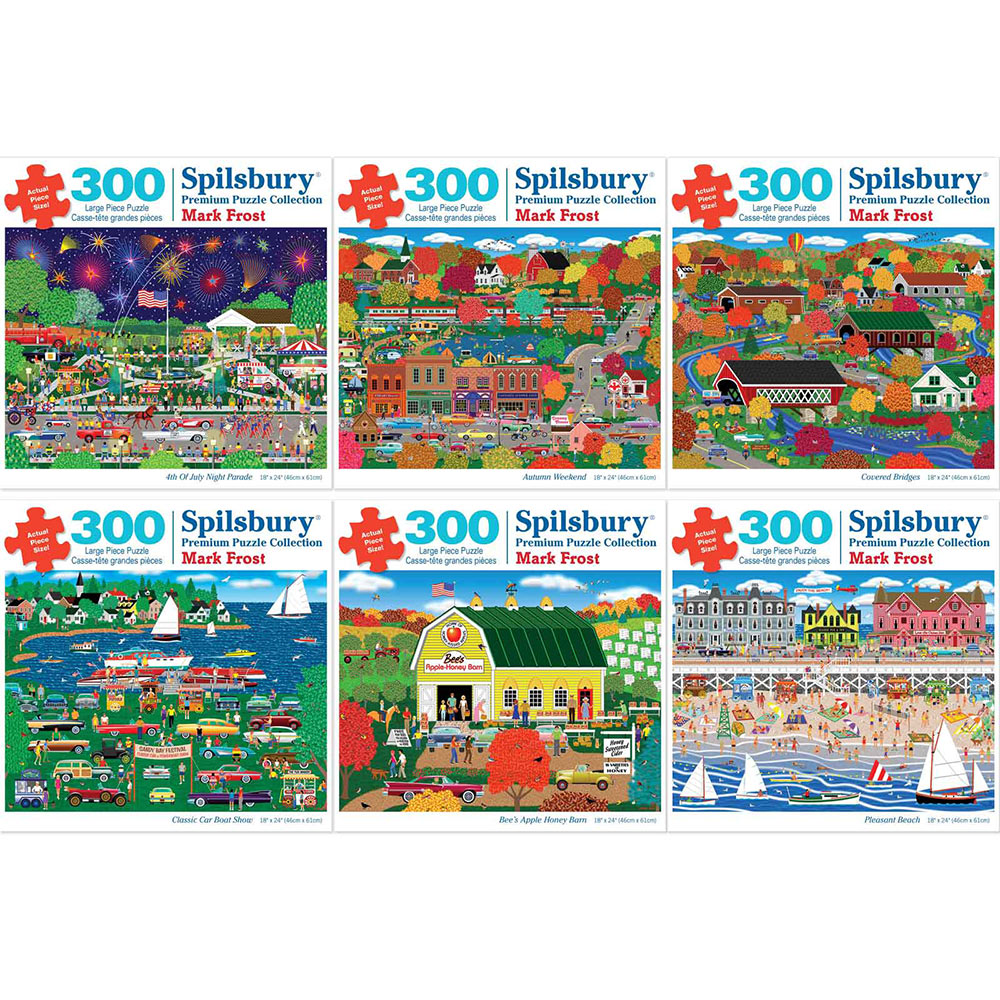 Set of 6: Mark Frost 300 Large Piece Jigsaw Puzzles