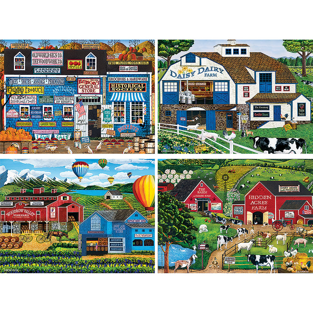 A.M. Poulin 4-in-1 Multipack Puzzle Set