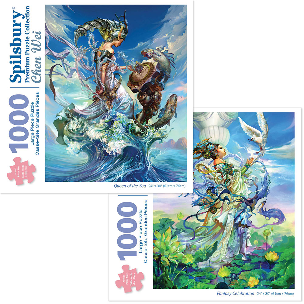 Set of 2 Pre-Boxed: Chen Wei 1000 Piece Jigsaw Puzzles