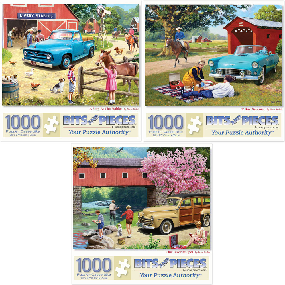 Set of 3: Kevin Walsh 1000 Piece Jigsaw Puzzles