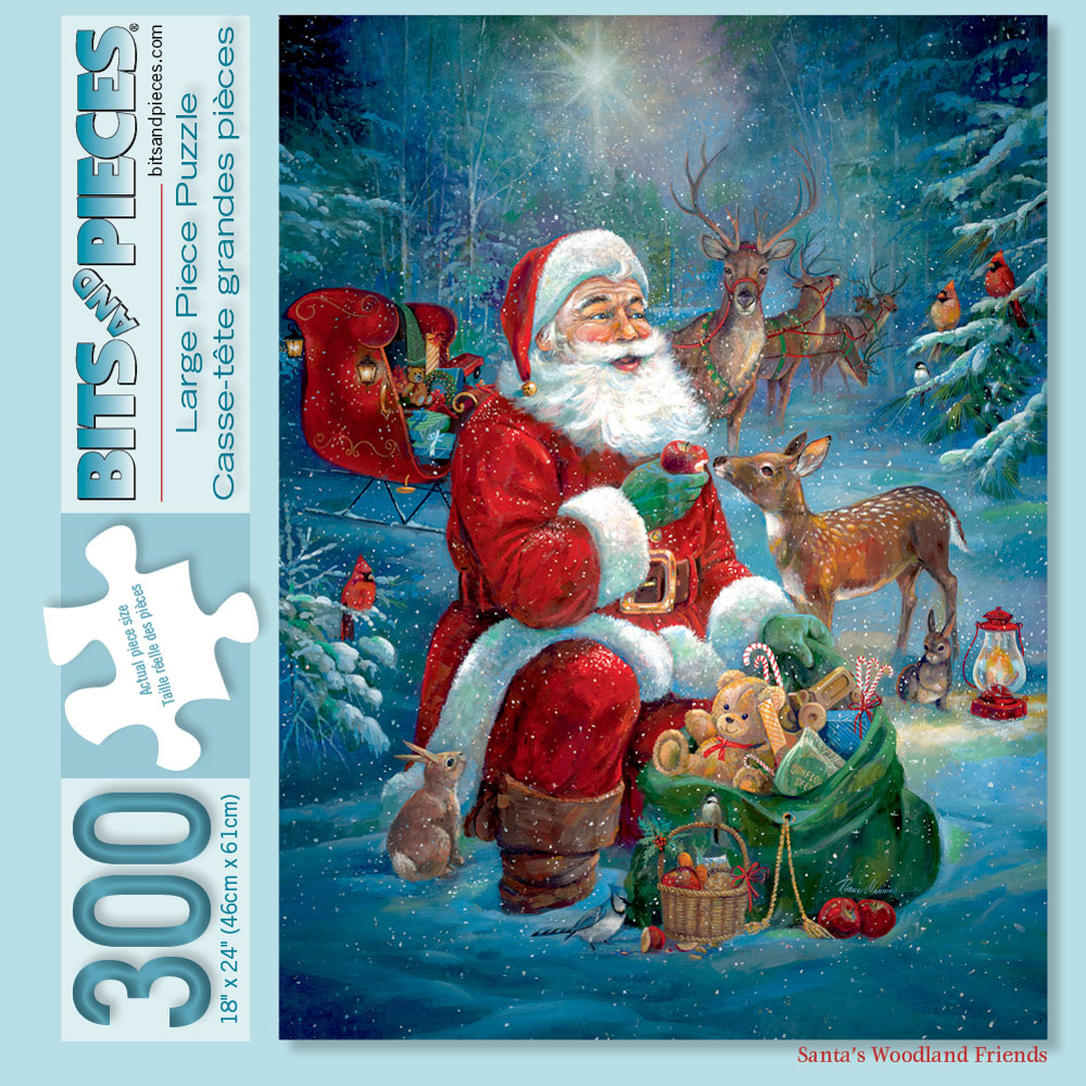 Santa's Woodland Friends 300 Large Piece Jigsaw Puzzle