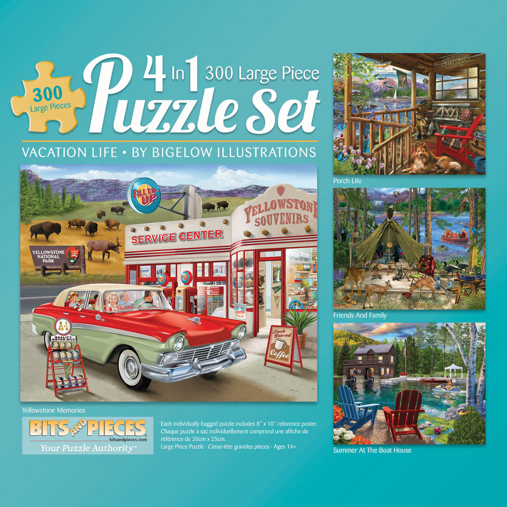Bigelow Illustrations 4-in-1 MultiPack 300 Large Piece Puzzle Set
