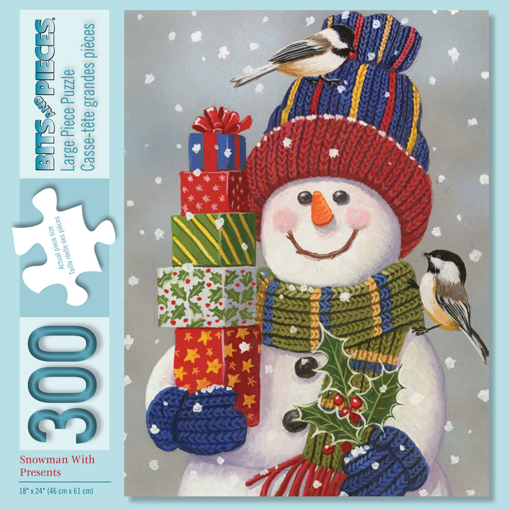 Snowman with Presents 300 Large Piece Jigsaw Puzzle