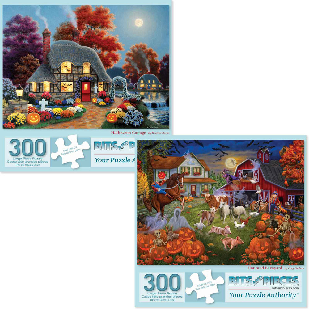 Set of 2: Halloween 300 Large Piece Jigsaw Puzzles