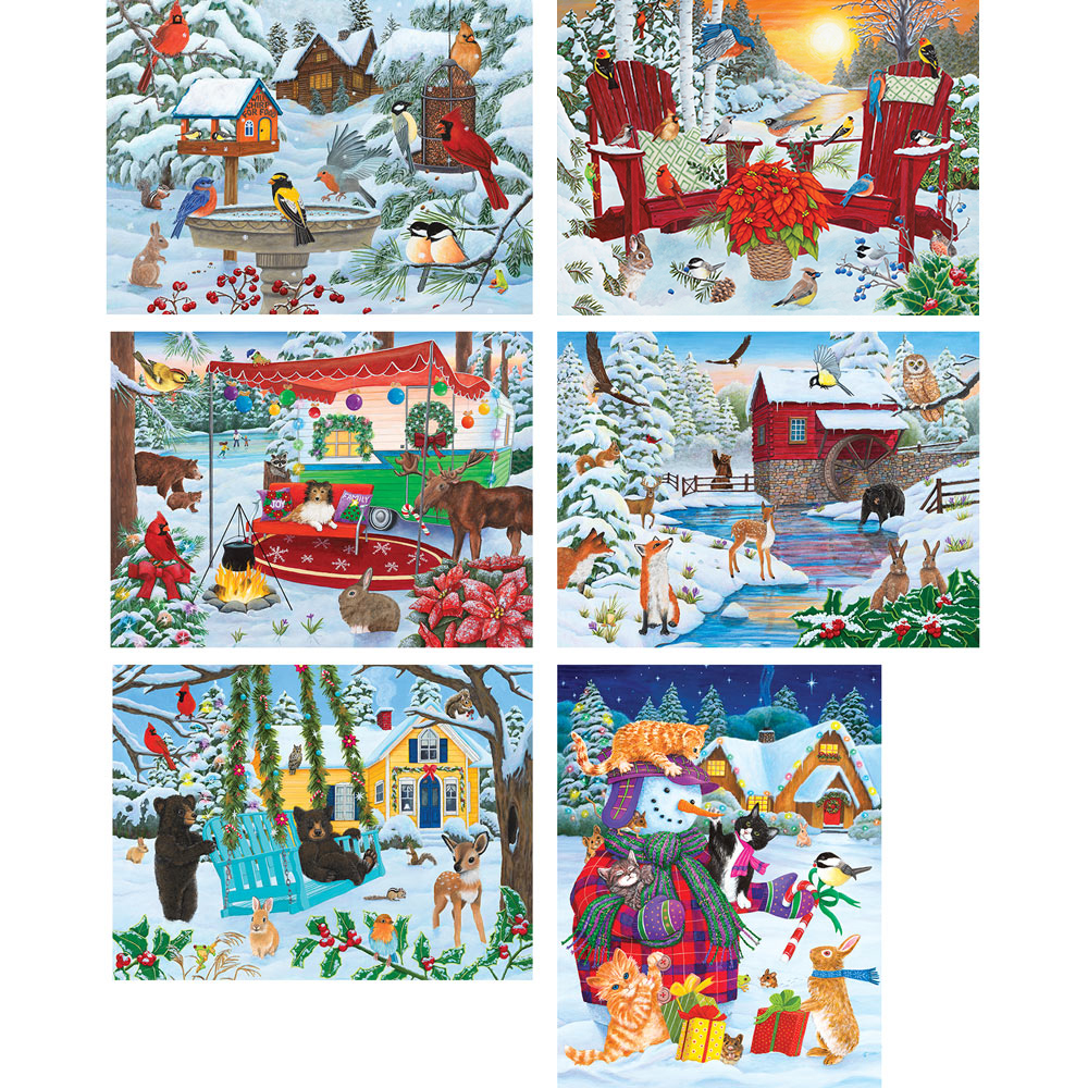 Set of 6: Kathy Bambeck 300 Large Piece Jigsaw Puzzles