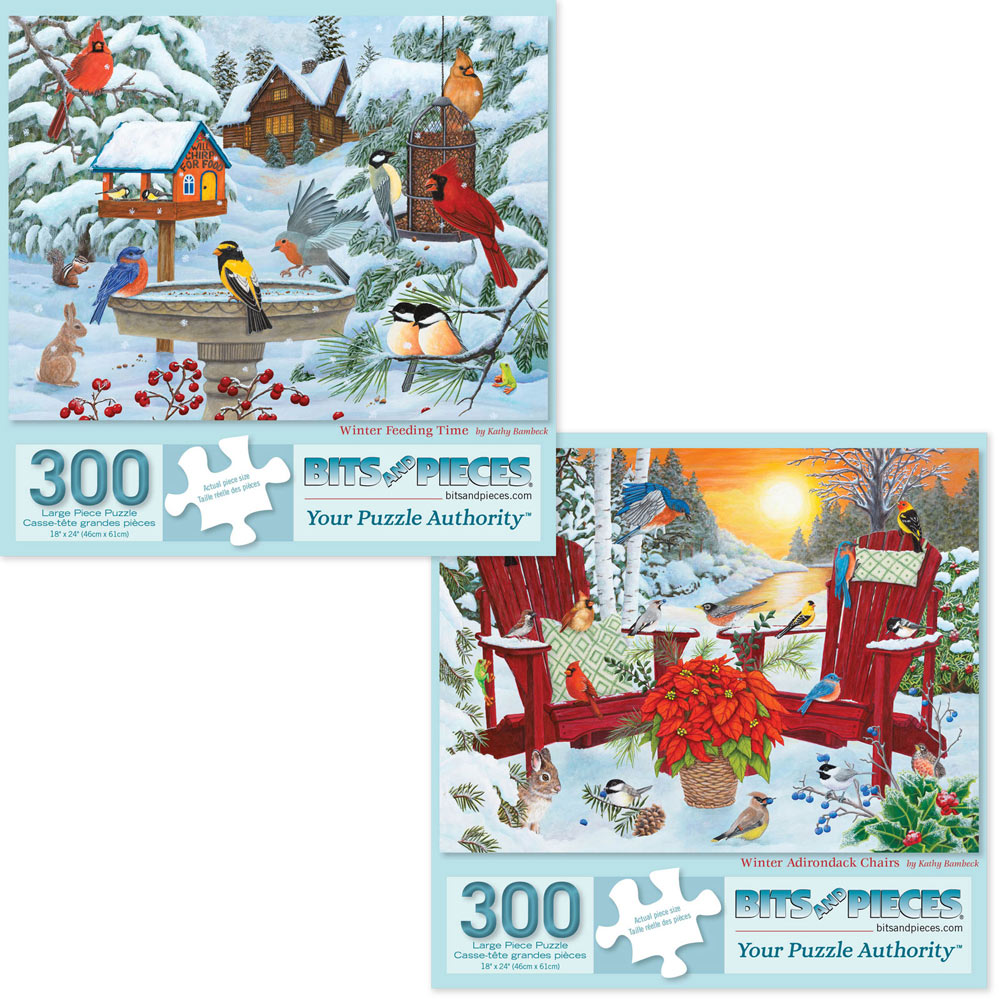 Set of 2: Kathy Bambeck 300 Large Piece Jigsaw Puzzles