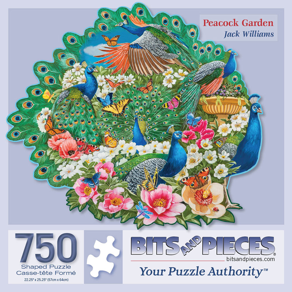 Peacock Garden 750 Piece Shaped Jigsaw Puzzle