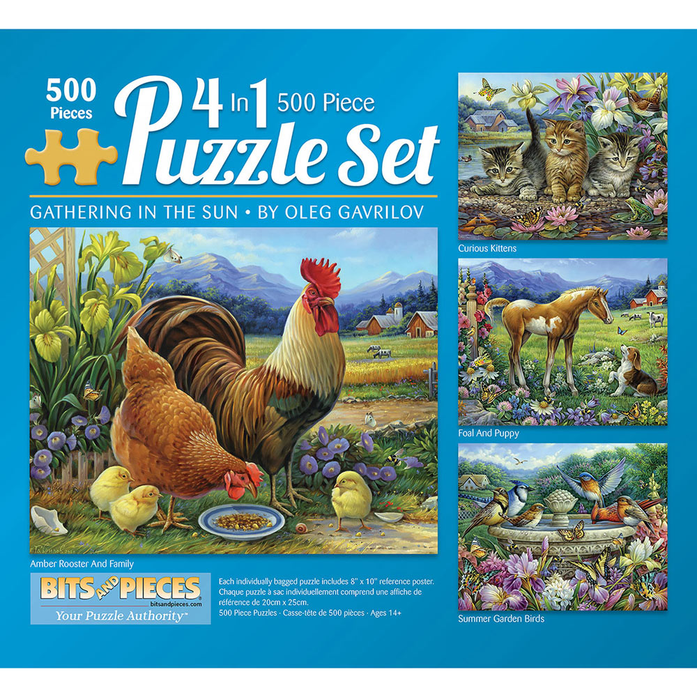 Gathering In The Sun 4-in-1 Multi-Pack 500 Piece Puzzle Set