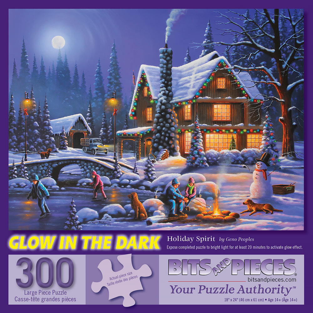 Holiday Spirit 300 Large Piece Glow-In-The-Dark Jigsaw Puzzle