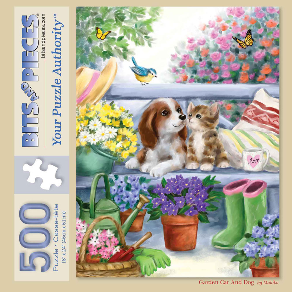 Garden Cat And Dogs 500 Piece Jigsaw Puzzle