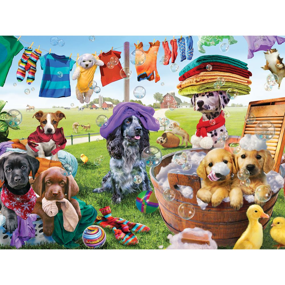 Puppies Playing 500 Piece Jigsaw Puzzle