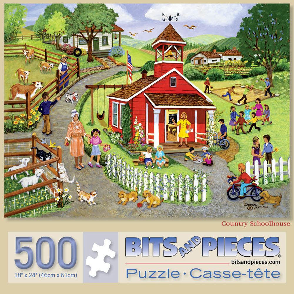 Country Schoolhouse 500 Piece Jigsaw Puzzle