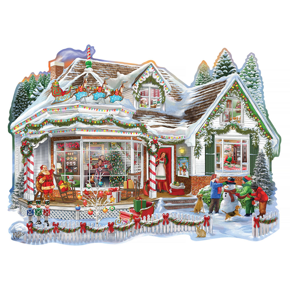 Christmas Call To Dinner 750 Piece Shaped Jigsaw Puzzle