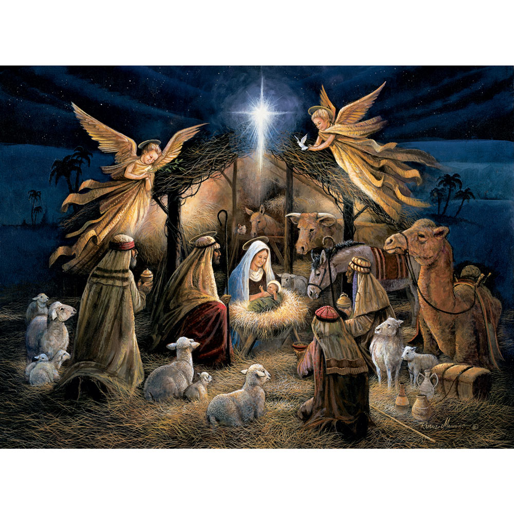 Bits and Pieces Ruane Manning in The Manger Jigsaw Puzzle 500 Piece for sale online 