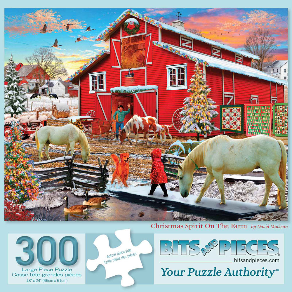 Christmas Spirit On The Farm 300 Large Piece Jigsaw Puzzle