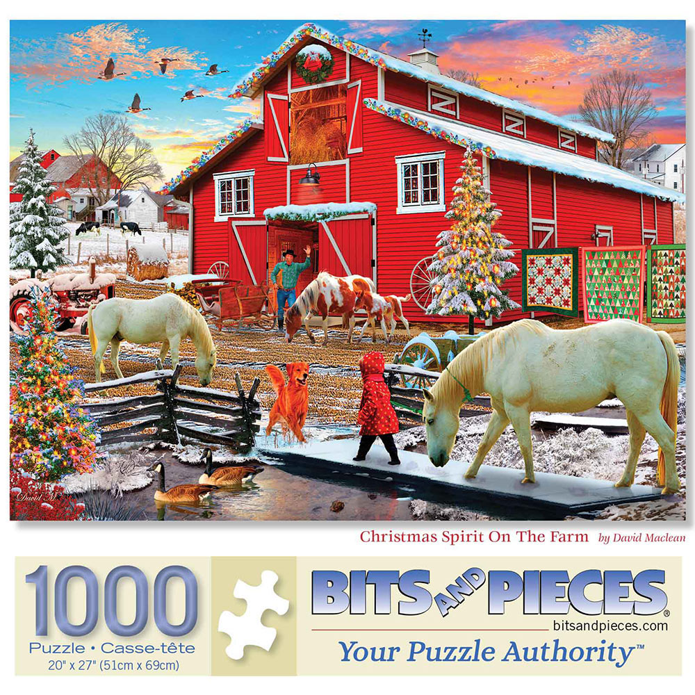Christmas Spirit On The Farm 1000 Piece Jigsaw Puzzle