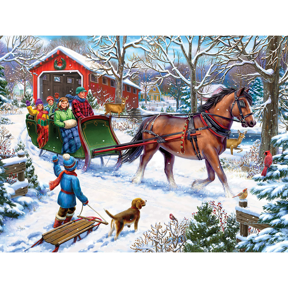 Old Fashioned Sleigh Ride 300 Large Piece Jigsaw Puzzle