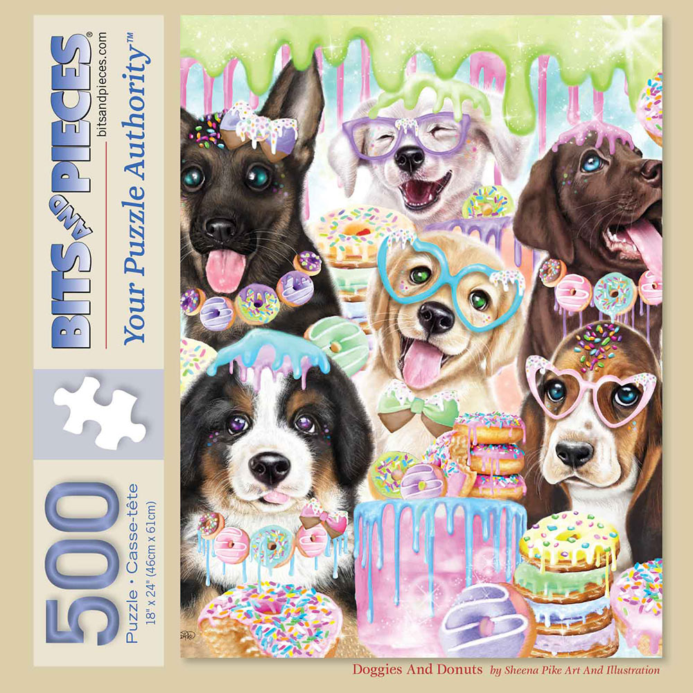 Doggies And Donuts 500 Piece Jigsaw Puzzle