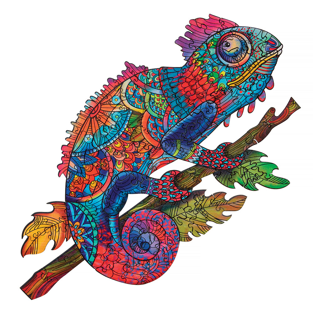 Wooden Chameleon 102 Piece Shaped Intri-Cut Puzzle