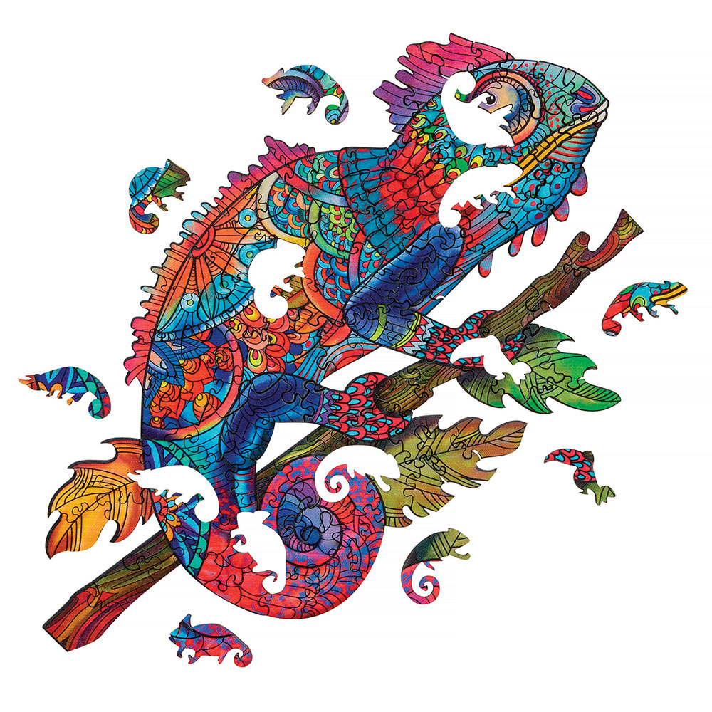 Wooden Chameleon 102 Piece Shaped Intri-Cut Puzzle