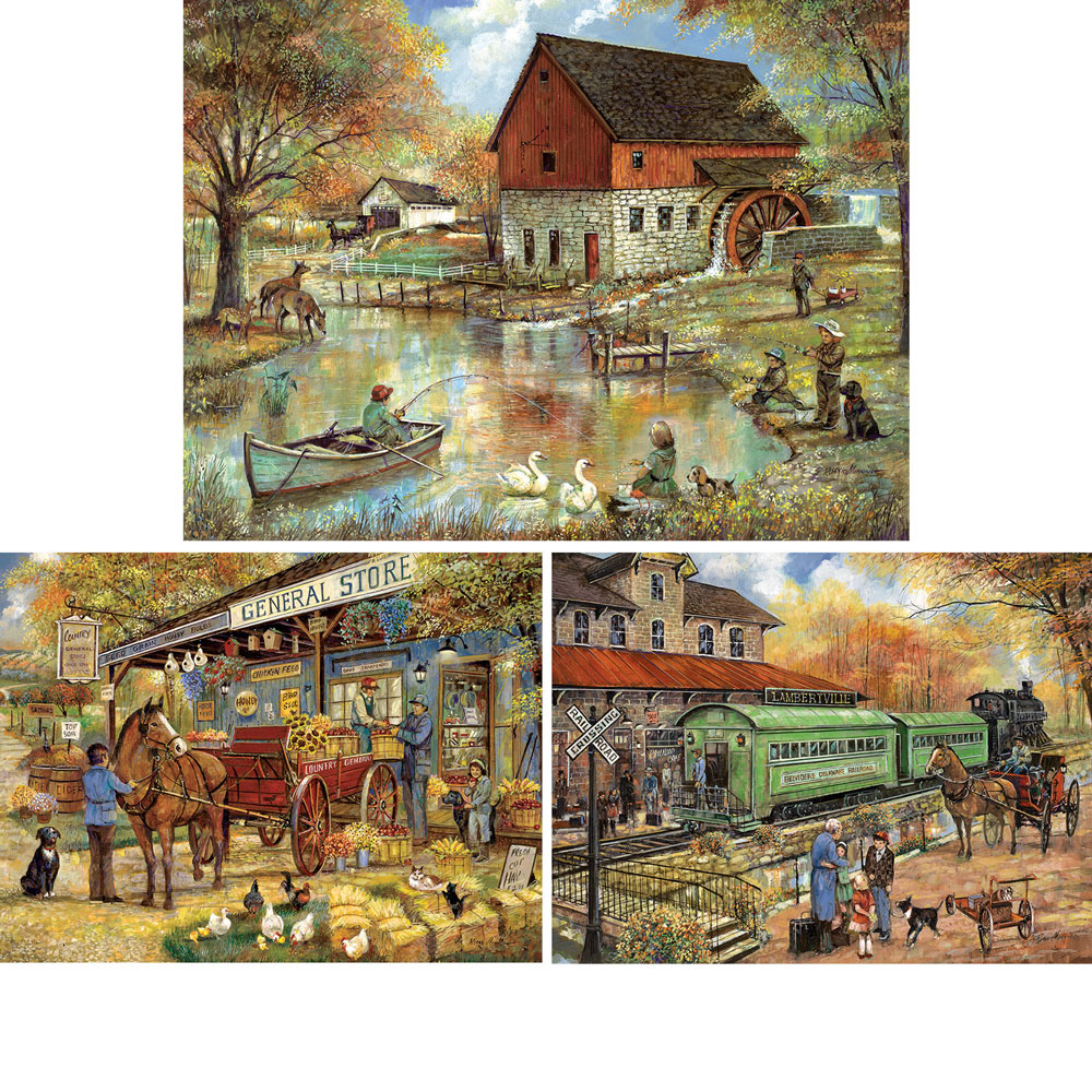 Set of 3: Ruane Manning Country Living 500 Piece Jigsaw Puzzles