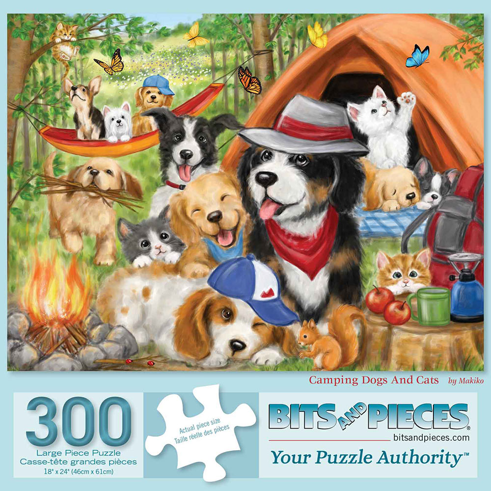 Camping Dogs And Cats 300 Large Piece Jigsaw Puzzle