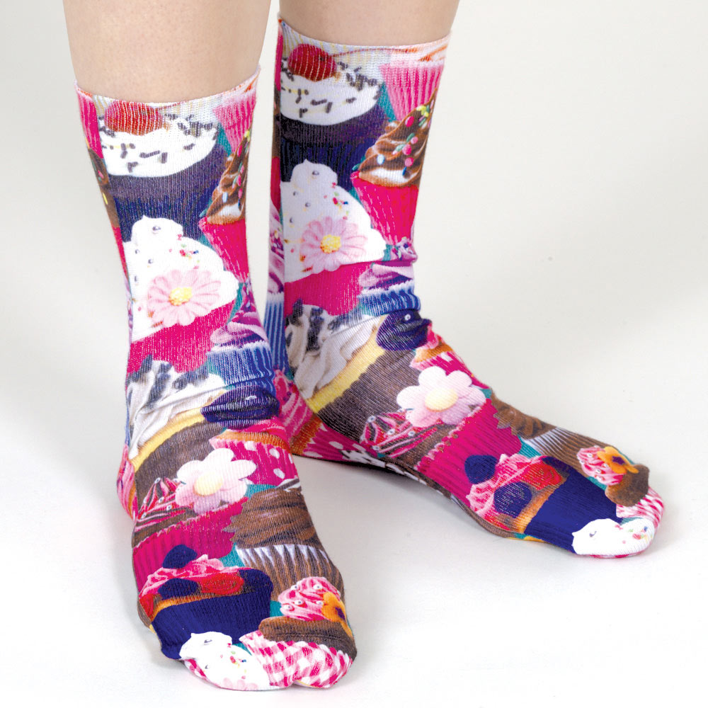 Set of 4: Sweet Treats Colourful Printed Crew Socks Collection