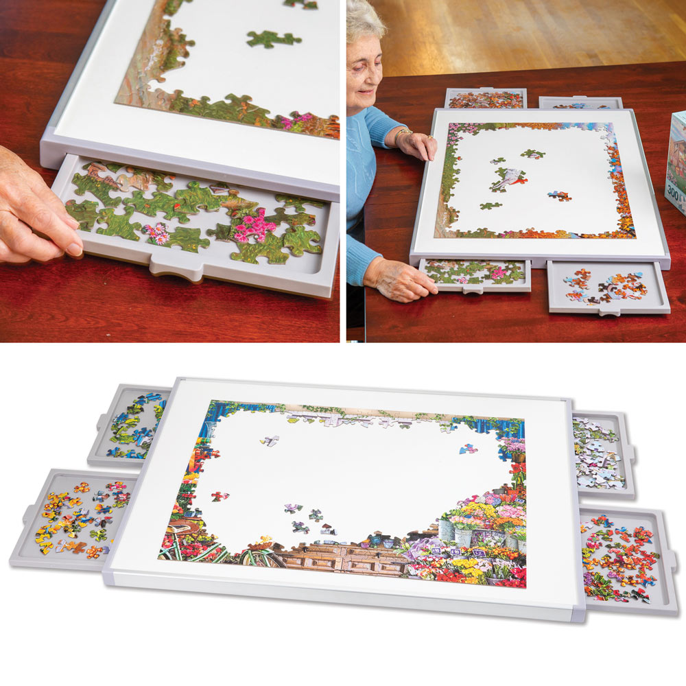 Bits And Pieces Bits And Pieces - 1000 Piece Puzzle Caddy-Porta-Puzzle  Jigsaw Caddy - Puzzle Accessory, Puzzle Table Puzzles 