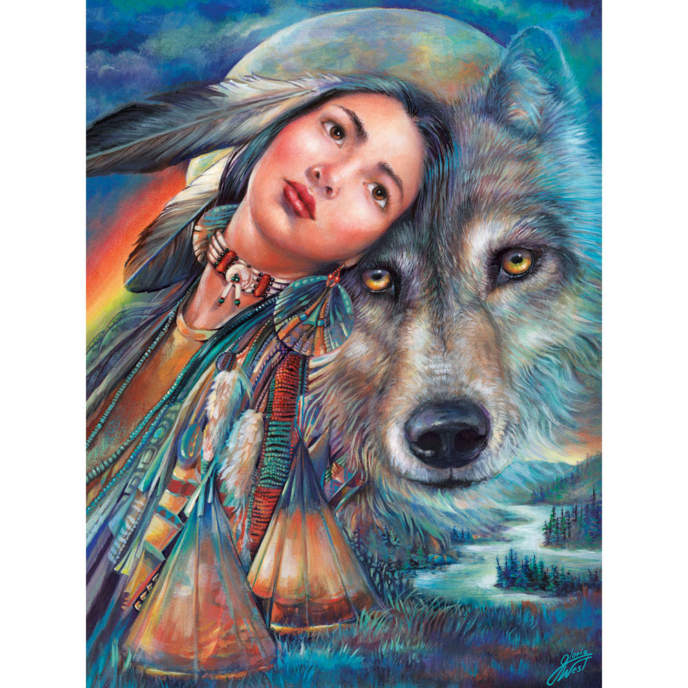 Dream of the Wolf Maiden 500 Piece Jigsaw Puzzle