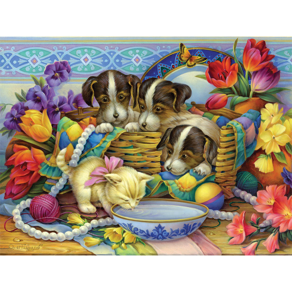 Precious Puppies And Kitten 500 Piece Jigsaw Puzzle