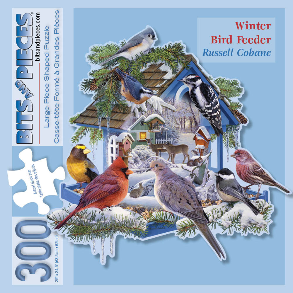 Winter Bird Feeder 300 Large Piece Shaped Jigsaw Puzzle