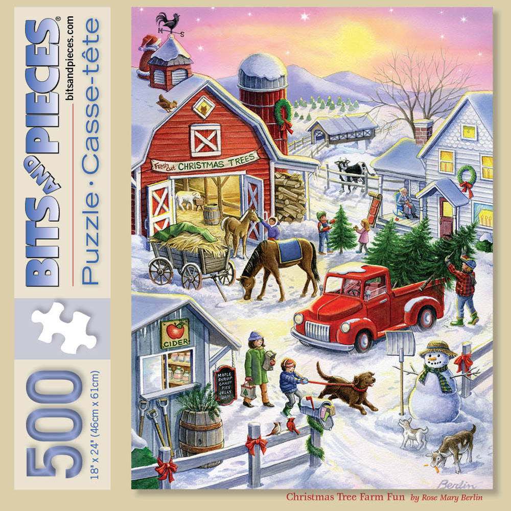 Christmas Tree Farm Fun 500 Piece Jigsaw Puzzle