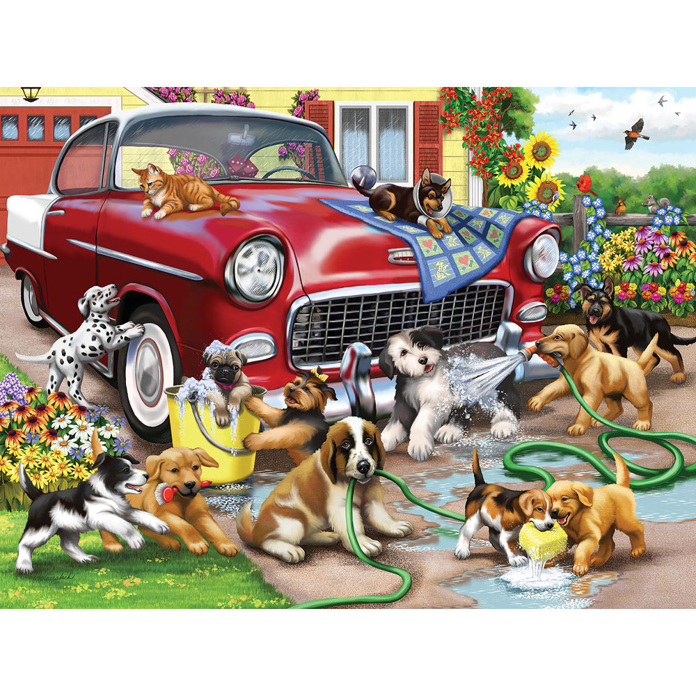 Car Wash Chaos 500 Piece Jigsaw Puzzle