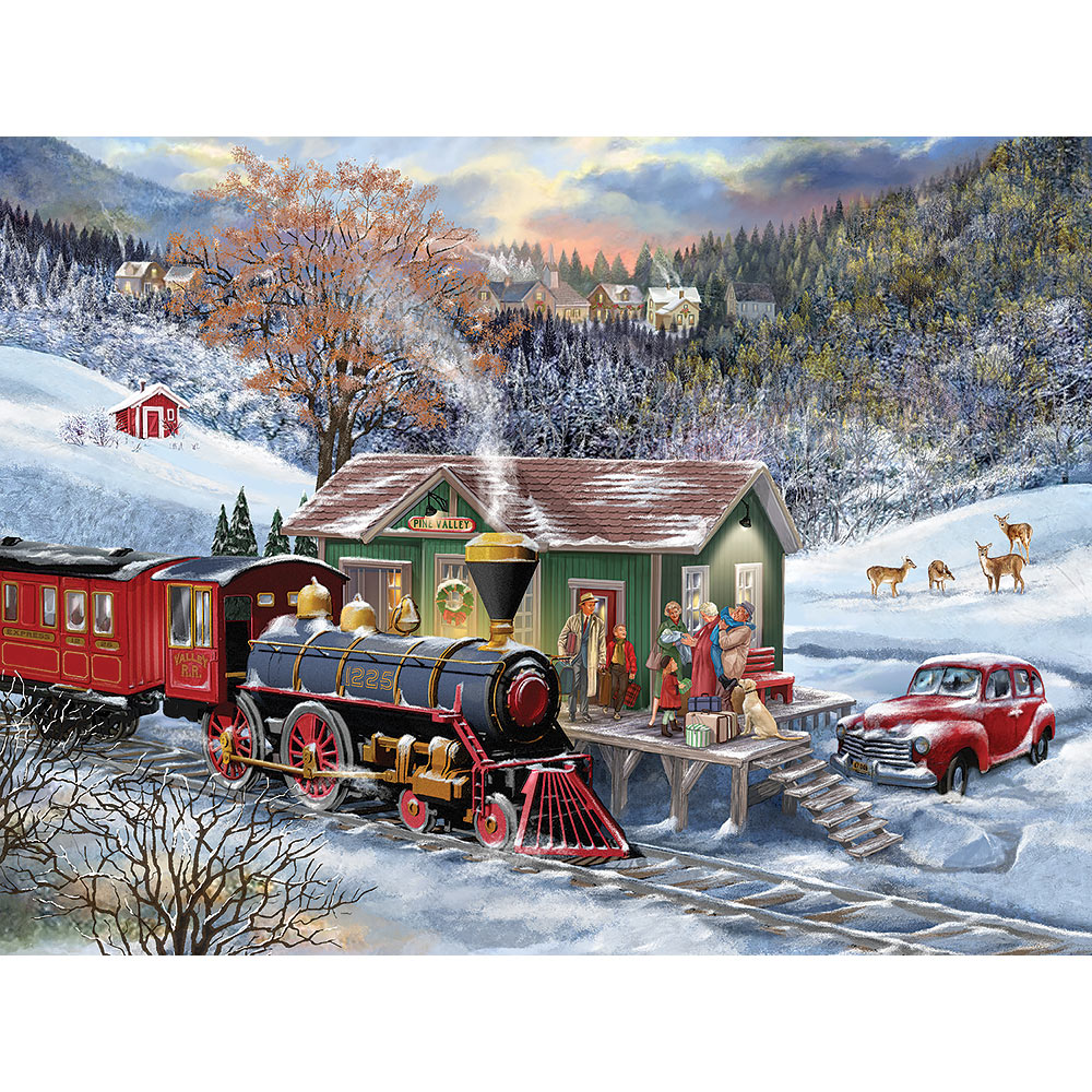 Rural Train Stop 500 Piece Jigsaw Puzzle