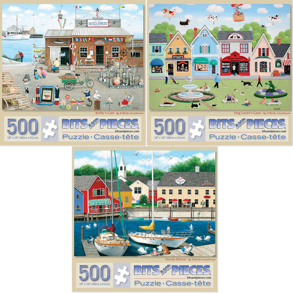 Set of 3: Wilfrido Limvalencia 500 Piece Jigsaw Puzzles
