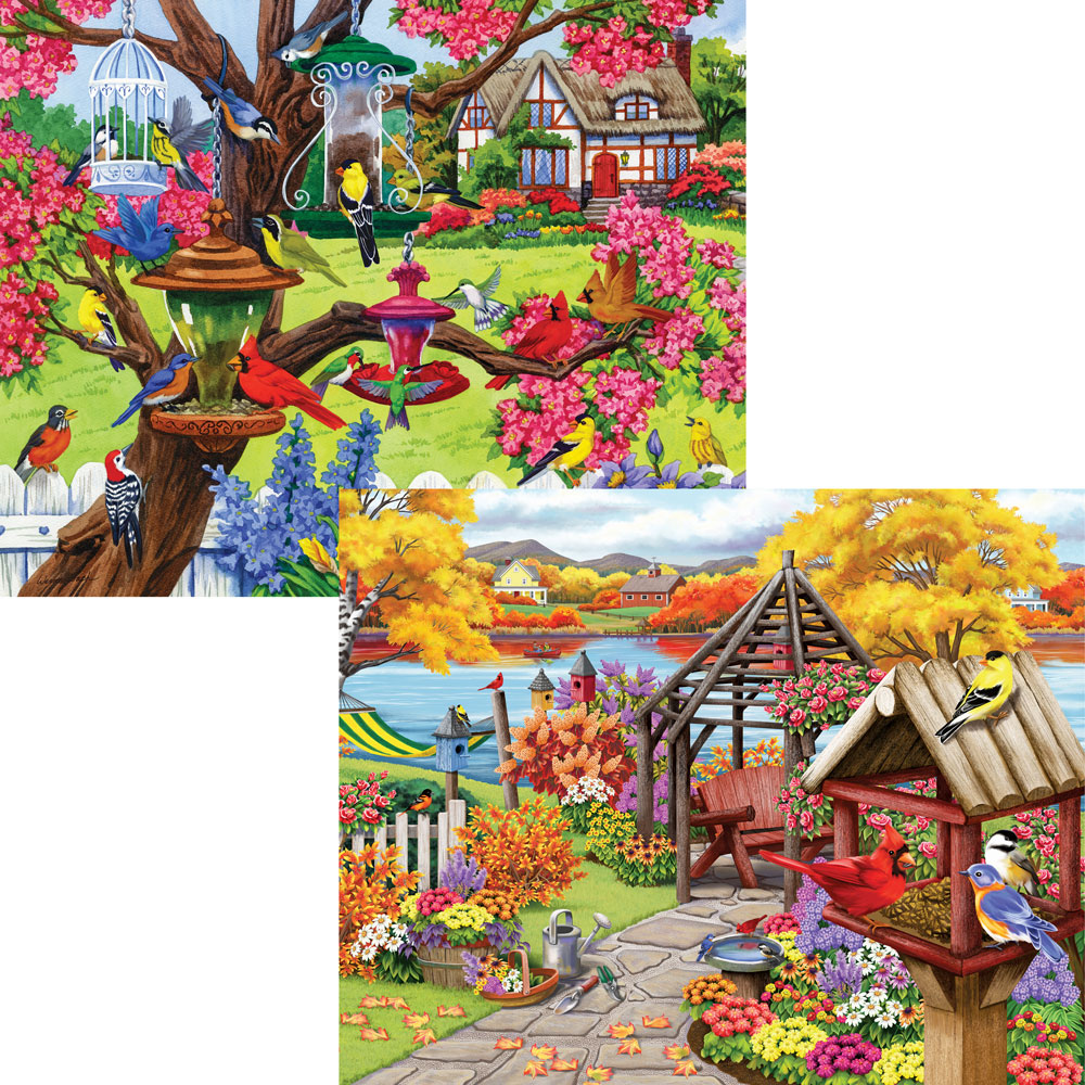 Rustic Gardens 500 Piece 4-in-1 Multi-Pack Puzzle Sets